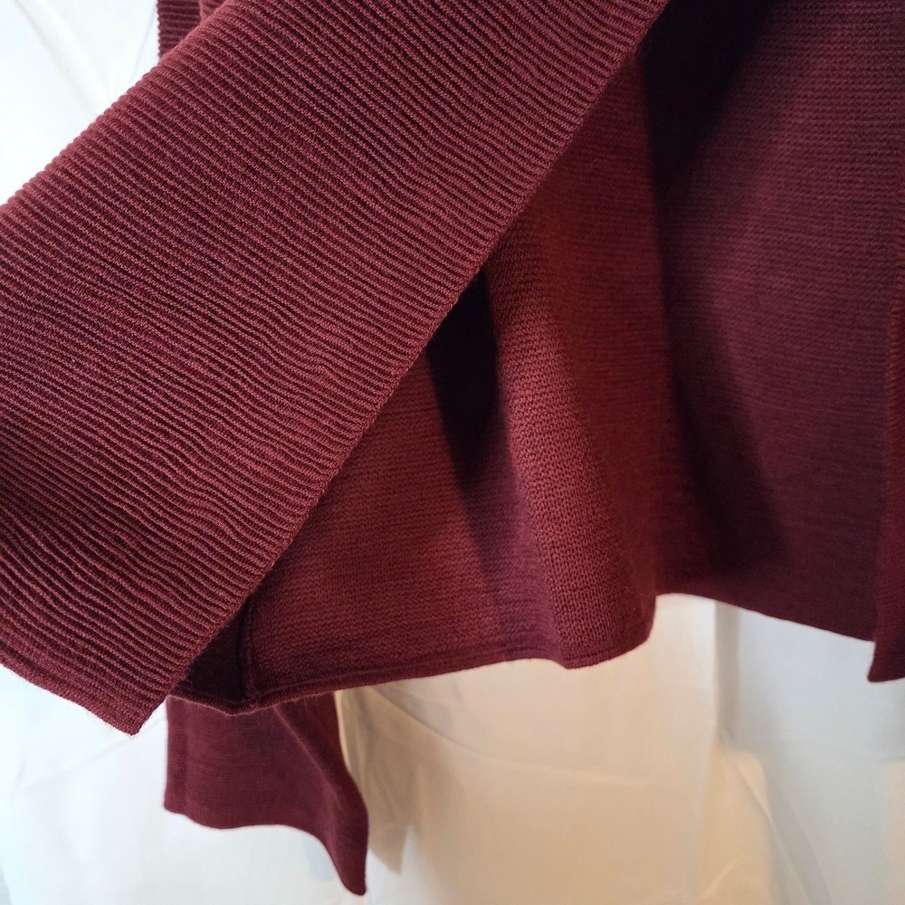 Talbots Women's Deep Red Button-Front Cropped Ribbed Cardigan Size XL - Picture 7 of 13
